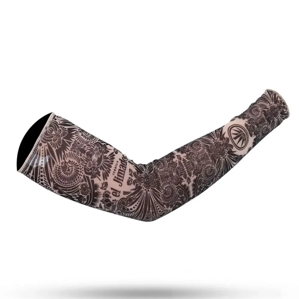 Men Women Summer UV Protection Cooling Arm Sleeves Flower Tattoo Arm Sleeves Seamless UV Protection Arm Sleeves Outdoor Sports