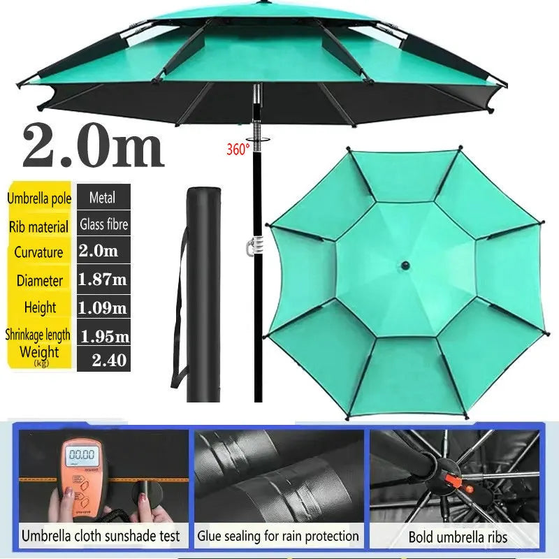 Fishing Umbrella Outdoor Sunshade Protector Thickened Version Beach Camping Backyard Large Parasol Waterproof Outdoor Umbrella