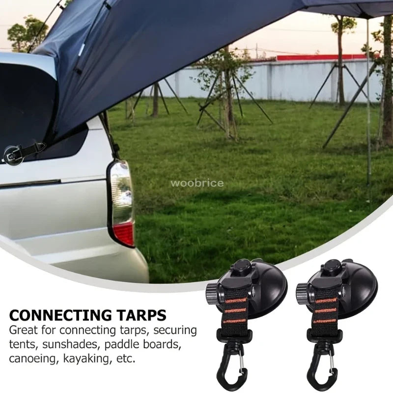 4Pcs Car Tent Suction Cups Buckle Side Round/Triangular Awning Anchors Outdoor Camping Tent Suckers Anchor Securing Hook