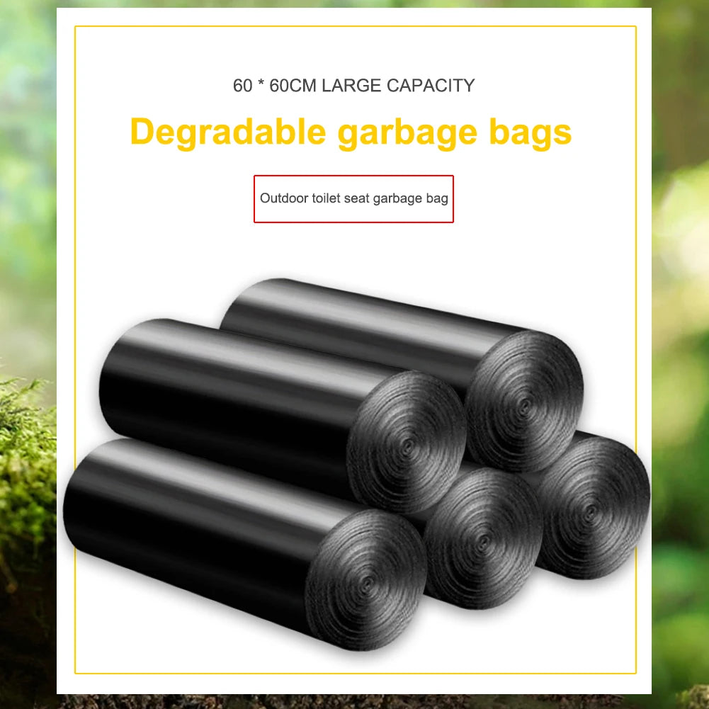 1 Roll 12pcs Degradable Garbage Bags Portable Camping Toilet Garbage Bag Environmentally Friendly for Camping Fishing Home
