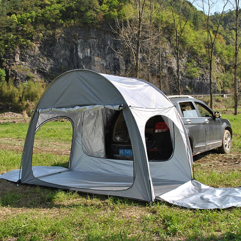 Car Rear Tent with Floor, SUV Back Tent Stand, Freely Hatchback Tent, Generous Vertical Height, Reliable in All Elements
