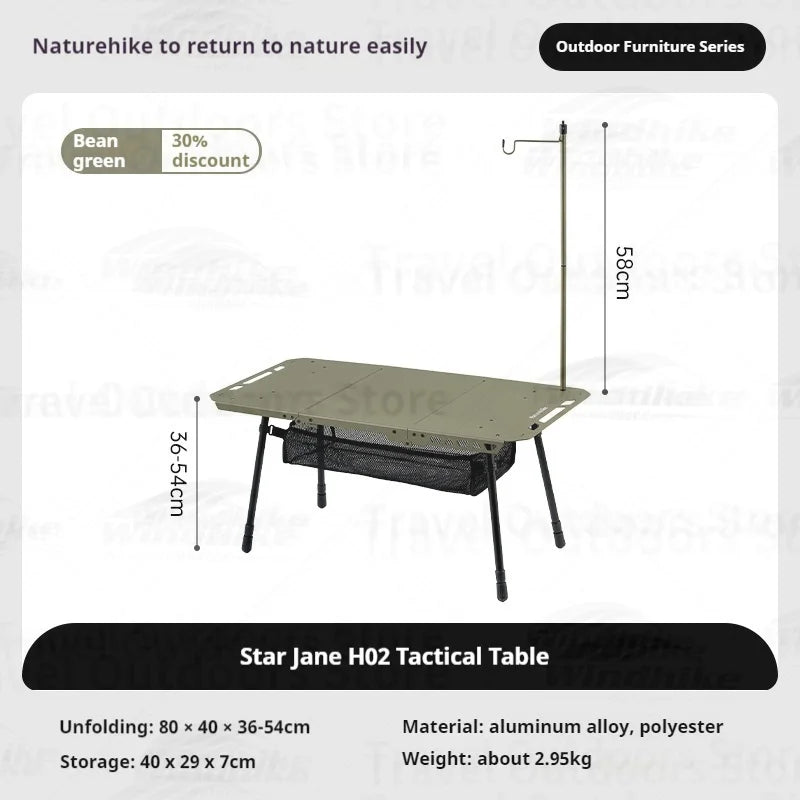 Naturehike Outdoor Igt Table Multifunctional Camping Tactical Table Adjustable Height Picnic Portable Folding Lightweight Table