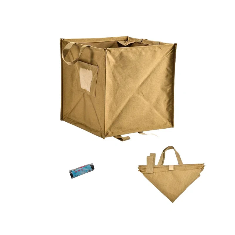 Trash Storage Basket with Rope Storage for Outdoor Camping Trash Organizers