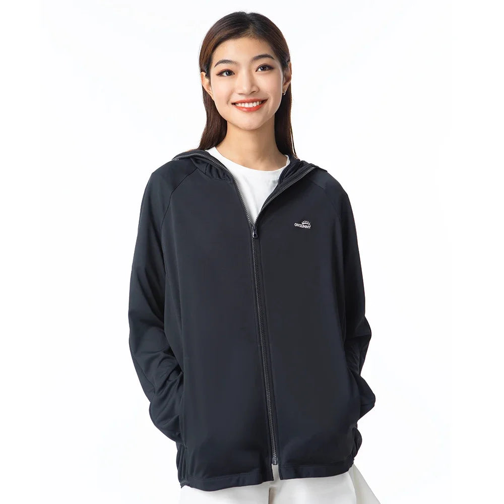 OhSunny Outdoor Sport Fashion Anti UV Cooling Clothing Sunscreen Hooded Solid Color Light Breathable Loose Sun Protection Coats