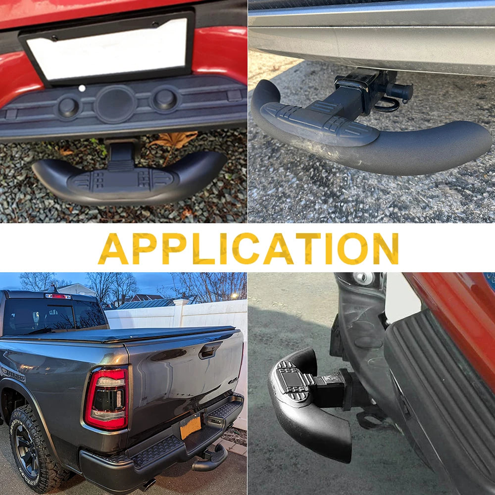 Towing Hitch Receiver 2 inch Hitches Step Auto Rear Bumper Guard Protector for Trucks Jeep Pickup SUV GMC Chevy Ford Dodge