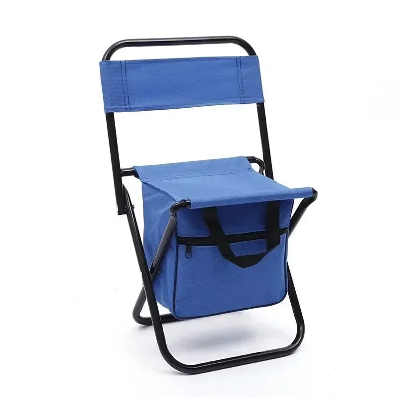 Portable Folding Camping Chair with Storage Box Outdoor Camping Chairs Beach Chairs Travel Leisure Picnic Seat with Storage