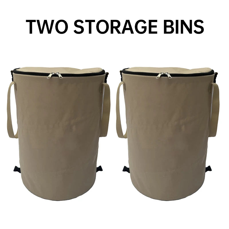 Camping Trash Can Pop-up Circular Storage Pail Canvas Foldable Recycling Bin Outdoor Garbage Garden Yard Garbage Bag