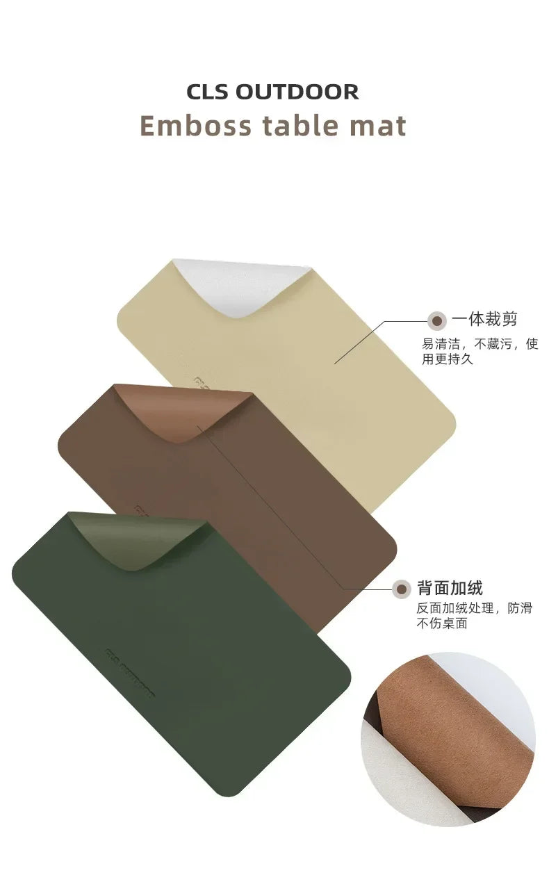 CLS Camping Table Mats  Waterproof Insulated Table Mat Leather Floor Mat PU Tablecloth Floor Mat Greaseproof Table Stall Picnic