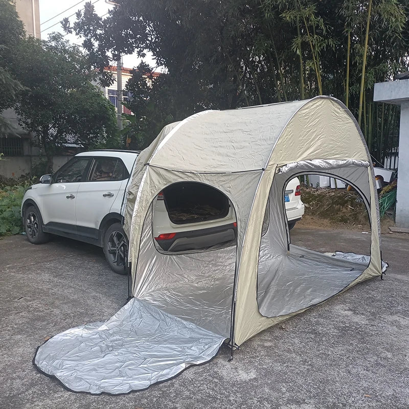 Car Rear Tent with Floor, SUV Back Tent Stand, Freely Hatchback Tent, Generous Vertical Height, Reliable in All Elements
