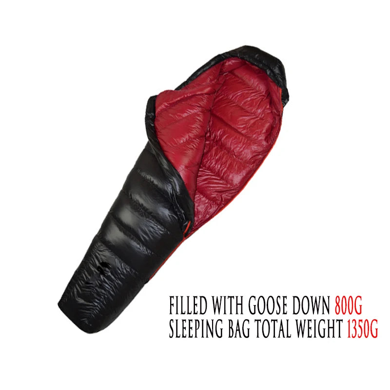 Outdoor Ultralight Camping Sleeping Bag Warm Goose Down Filled Adult Mommy Style Sleeping Bag Travel Sleeping Bag Camping Hiking