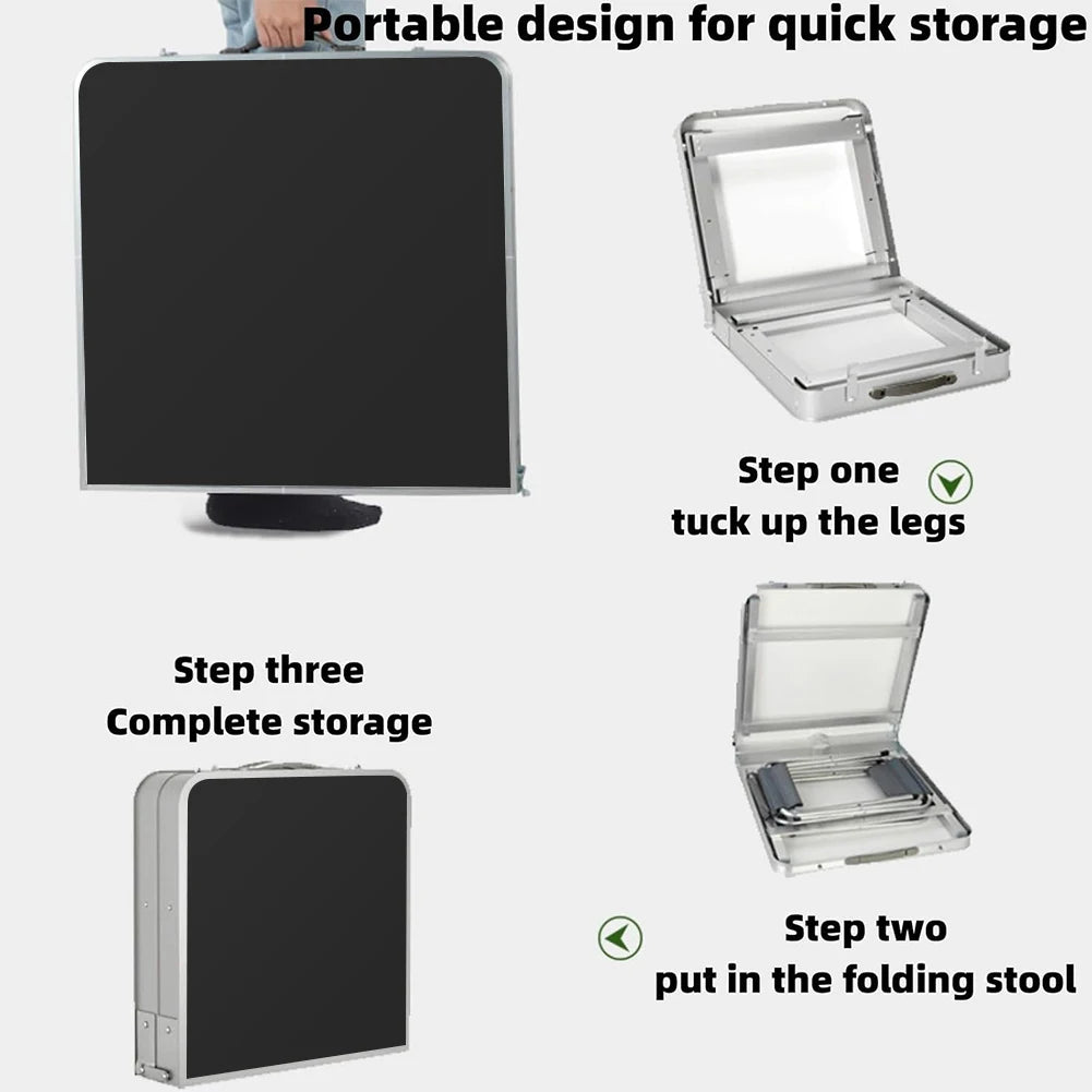 Foldable Camping Table with Handle Portable Picnic Table Folding Aluminum Camp Table for Indoor Outdoor Patio Backyard Parties