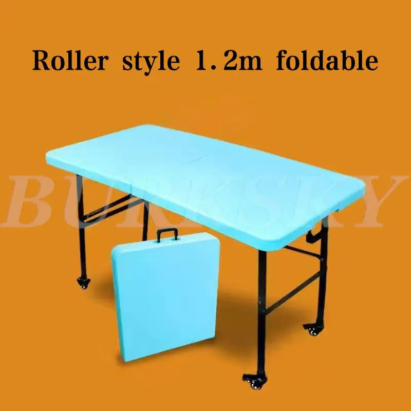 Portable Foldable Table with Handle, Camping Table, Outdoor and Indoor Furniture, Fold-in-Half Utility, Picnic and BBQ Party