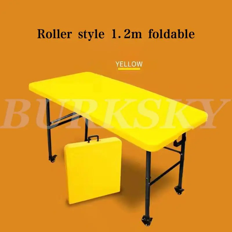 Portable Foldable Table with Handle, Camping Table, Outdoor and Indoor Furniture, Fold-in-Half Utility, Picnic and BBQ Party