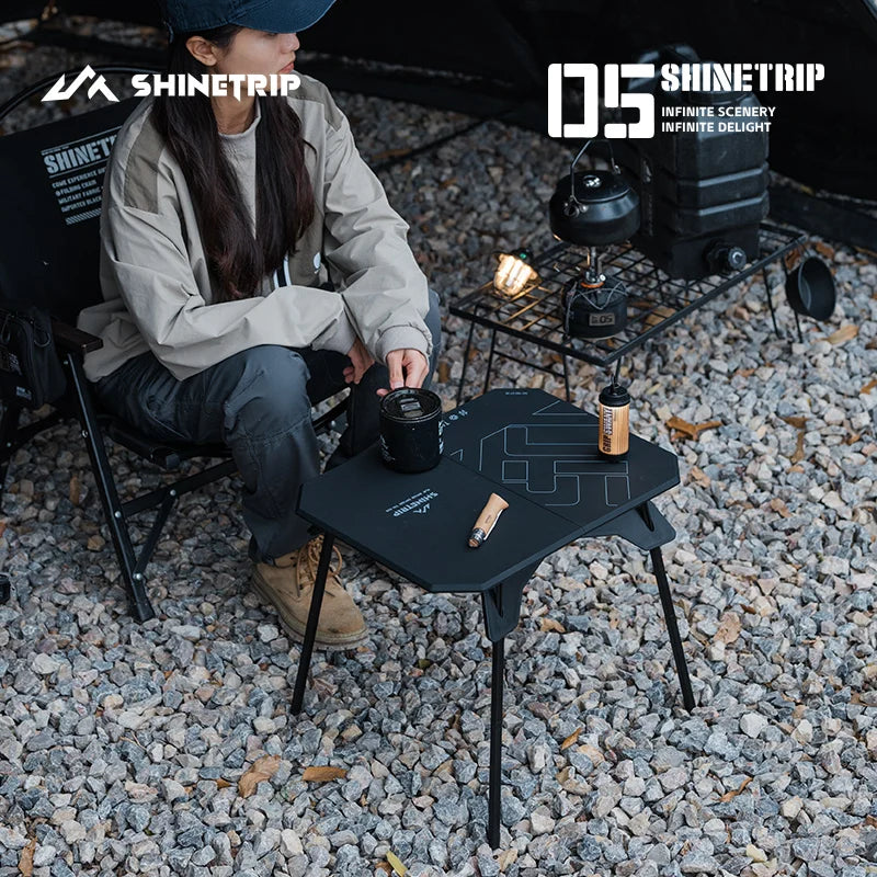 ShineTrip 05 Series Ultralight Dual Purpose Table Outdoor Camping Portable Table Folding Abs Desktop and Aluminum Stand