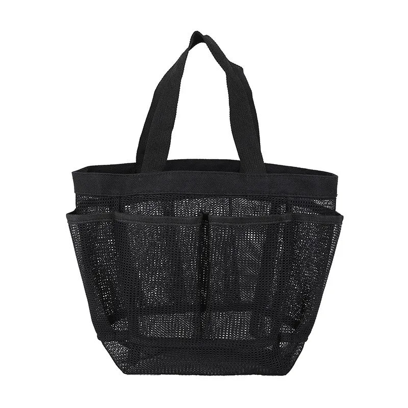 Portable Mesh Shower Caddy Tote Beach Bag Travel Storage Wash Bag Swimming Bath Bag Suitable for Outdoor Camping Quick Dry Tote