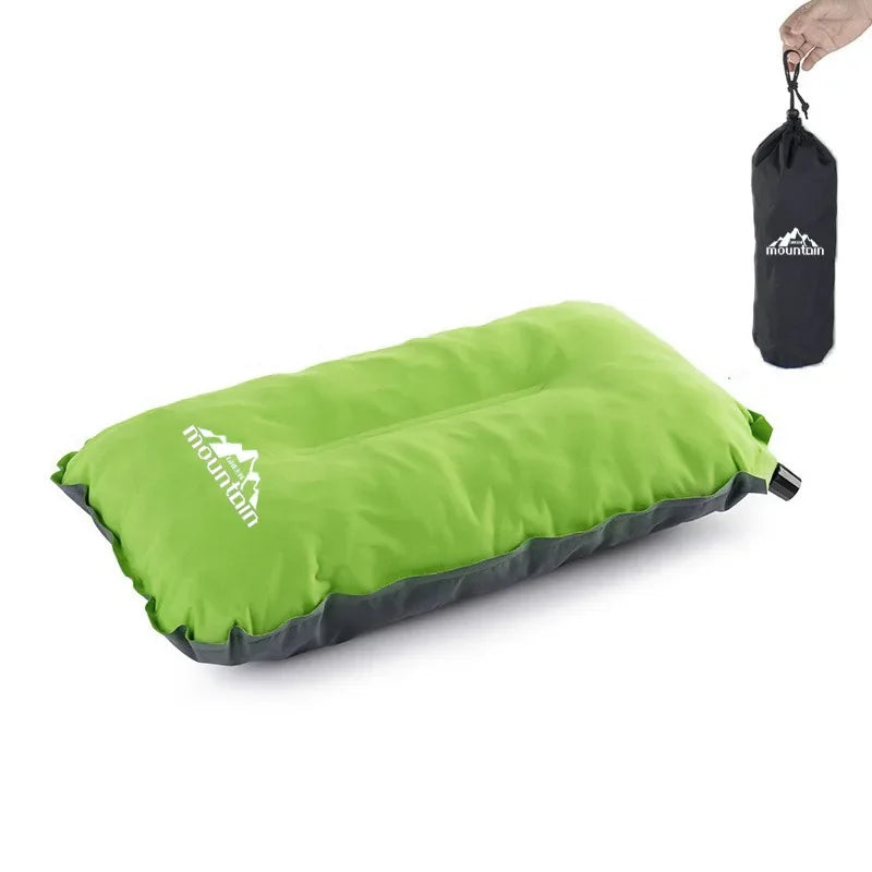 New outdoor camping automatic inflatable pillow Sponge pillow easy to accommodate comfortable pillows