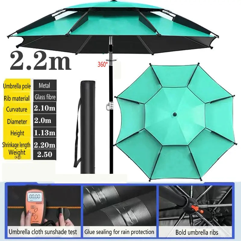 Fishing Umbrella Outdoor Sunshade Protector Thickened Version Beach Camping Backyard Large Parasol Waterproof Outdoor Umbrella