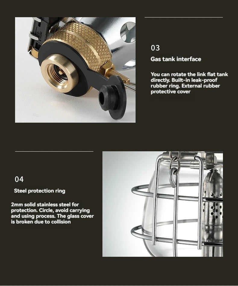 CAMPINGMOON Outdoor Lighting, Tent Light, Medium-sized Portable Small Lantern, Campsite Gas Light