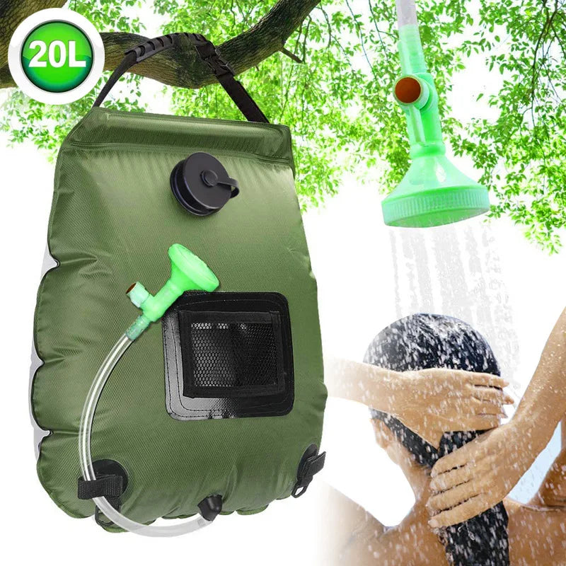 Portable 20L Solar Heated Shower Bag Outdoor Camping Bath Shower Water Bag for Bathing and Grooming Camping Gear