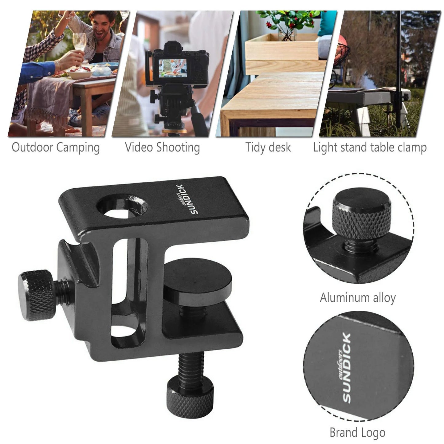 Portable Lamp Stand Light Stand Table Clamp Light Table Fixing Clamp Desk Mount Stand Adjustable Camping Folding Lantern Holder