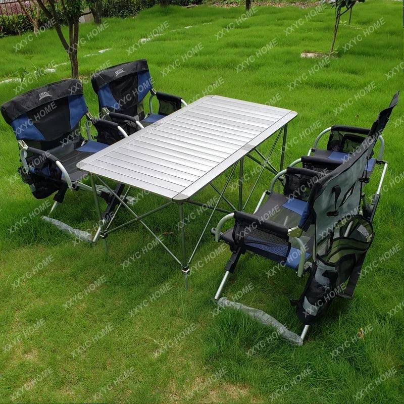 Beach Self-Driving Travel Barbecue Camping Outdoor Lifting Folding Table Aluminum Camping Picnic Table Portable Dining Table