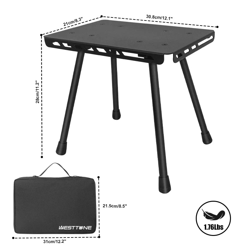 WESTTUNE Camping Portable Tactical Stool Multifunctional Aluminum Alloy Pony Stool Outdoor Folding Fishing Picnic Plate Stool