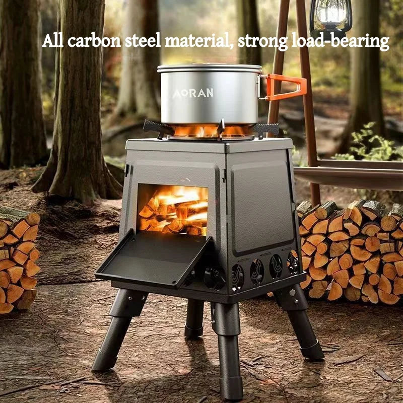 Portable Foldable Wood Burning Stove Outdoor Camping Stove Lightweight Bonfire Burner Heater Mini Fire Wood Stove Fire Pit