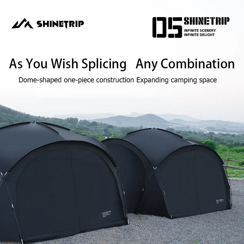 ShineTrip Outdoor Extra Large Camping Shade Tent Family Travel Rain and Sun Protection Car Tent Expandable Space camp Gazebo