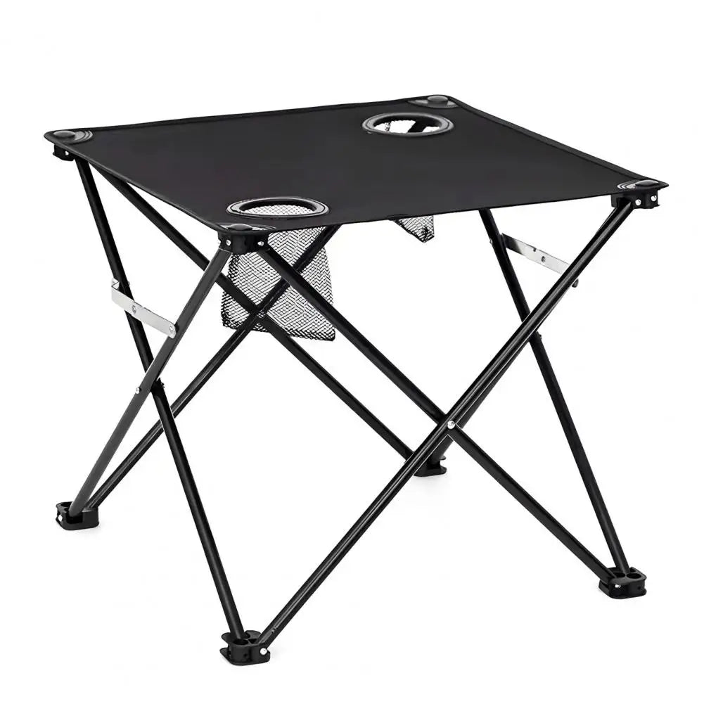 Folding Camping Cloth Table with 2 Cup Holders Carrying Bag Waterproof Oxford Fabric Outdoor Picnic Hiking Collapsible Table