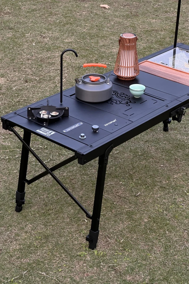 IGT Table igt 4 Unit Table Camping Folding Table Portable Lightweight  Aluminum Alloy  Desk BBQ Dinning Outdoor Camping Desk