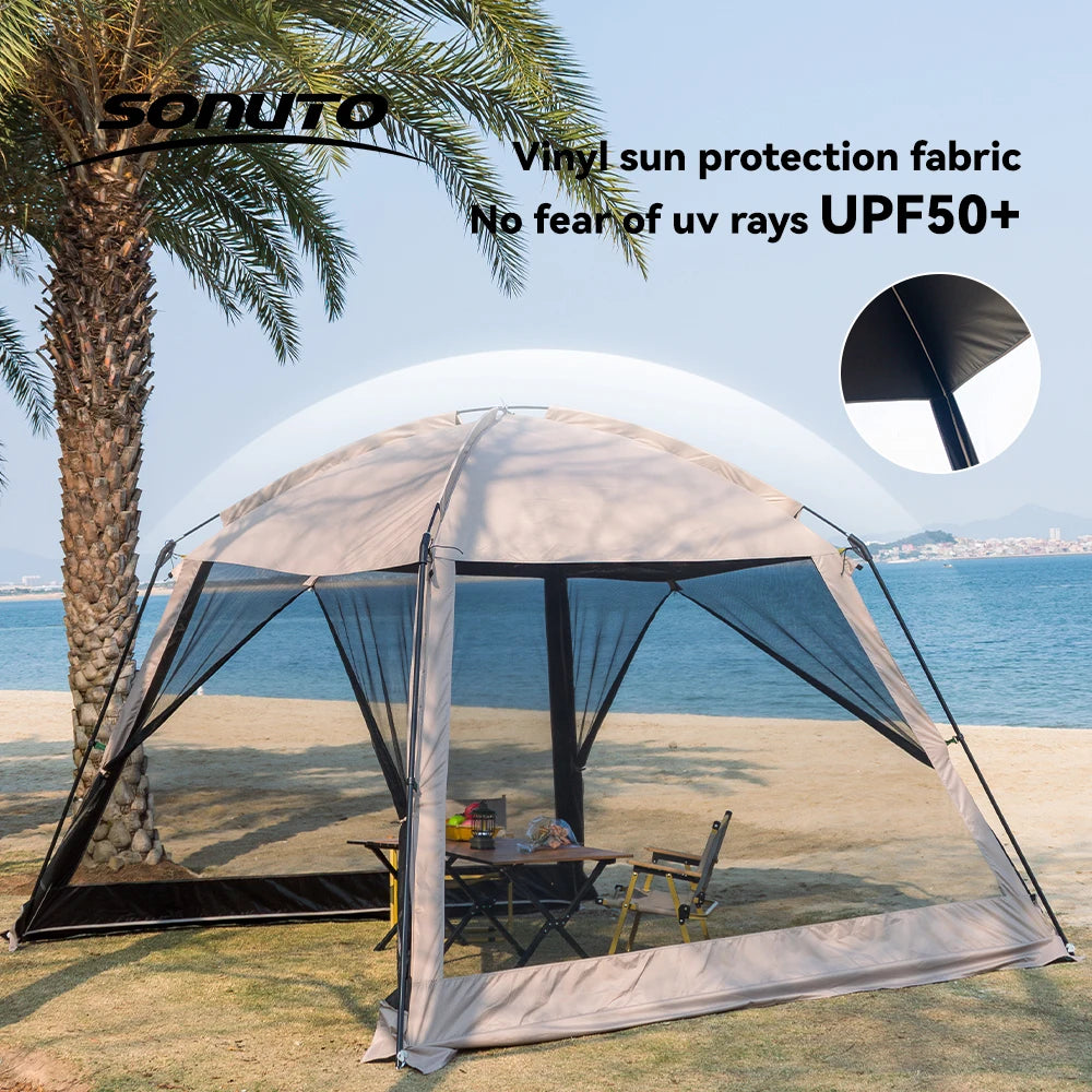 Sonuto Tent Outdoor Camping Picnic Summer Camping Awning Family 4-8 People Outdoor Sun Protection Cover Pergola Canopy