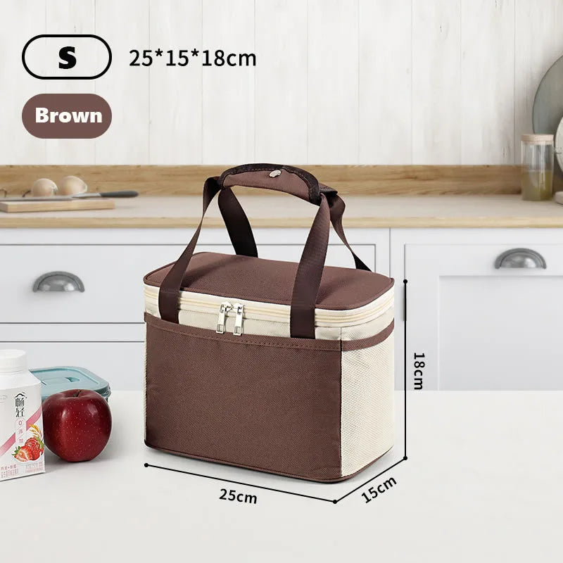Outdoor Camping Picnic Bag Portable Lunch Bag Food Thermal Insulated Box Food Storage Bags Bento Pouch Dinner Container Handbag