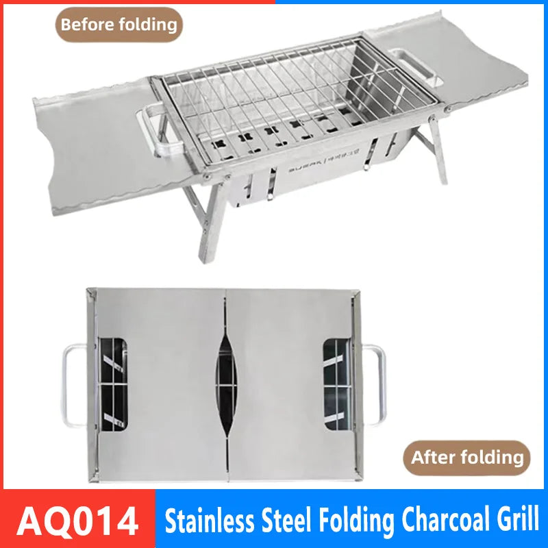 Portable large barbecue rack outdoor camping and picnic burner foldable charcoal camping barbecue stove