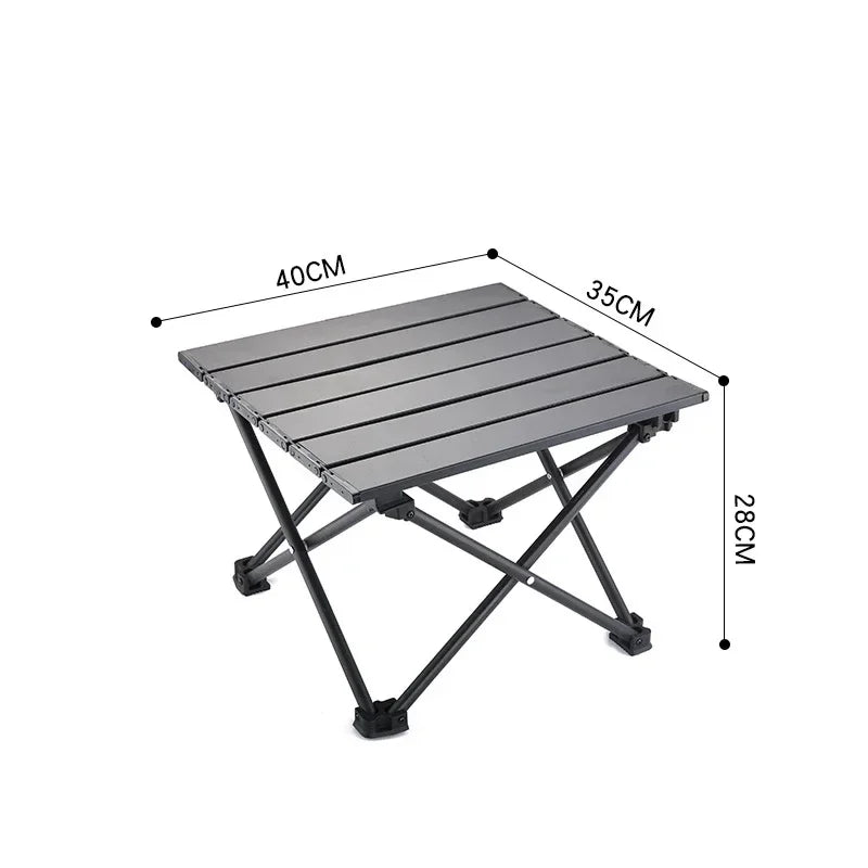 Folding camping table, modern Chicken rolls design, picnic table, hiking backpack storage, outdoor furniture, folding table