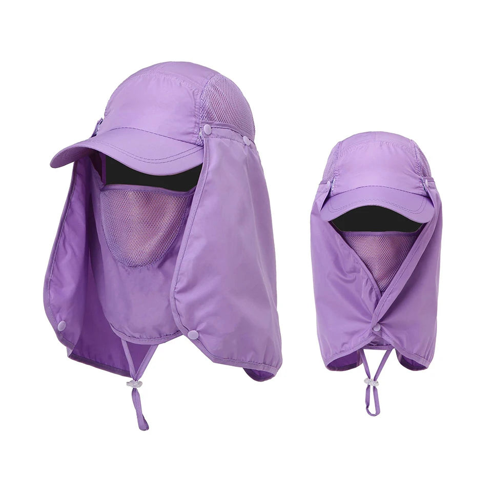 GOBYGO Sunscreen Hat Breathable Quick-drying Sunscreen Hat Fishing Mountaineering UV Protection Hat Full Face Sun Hat Men Women