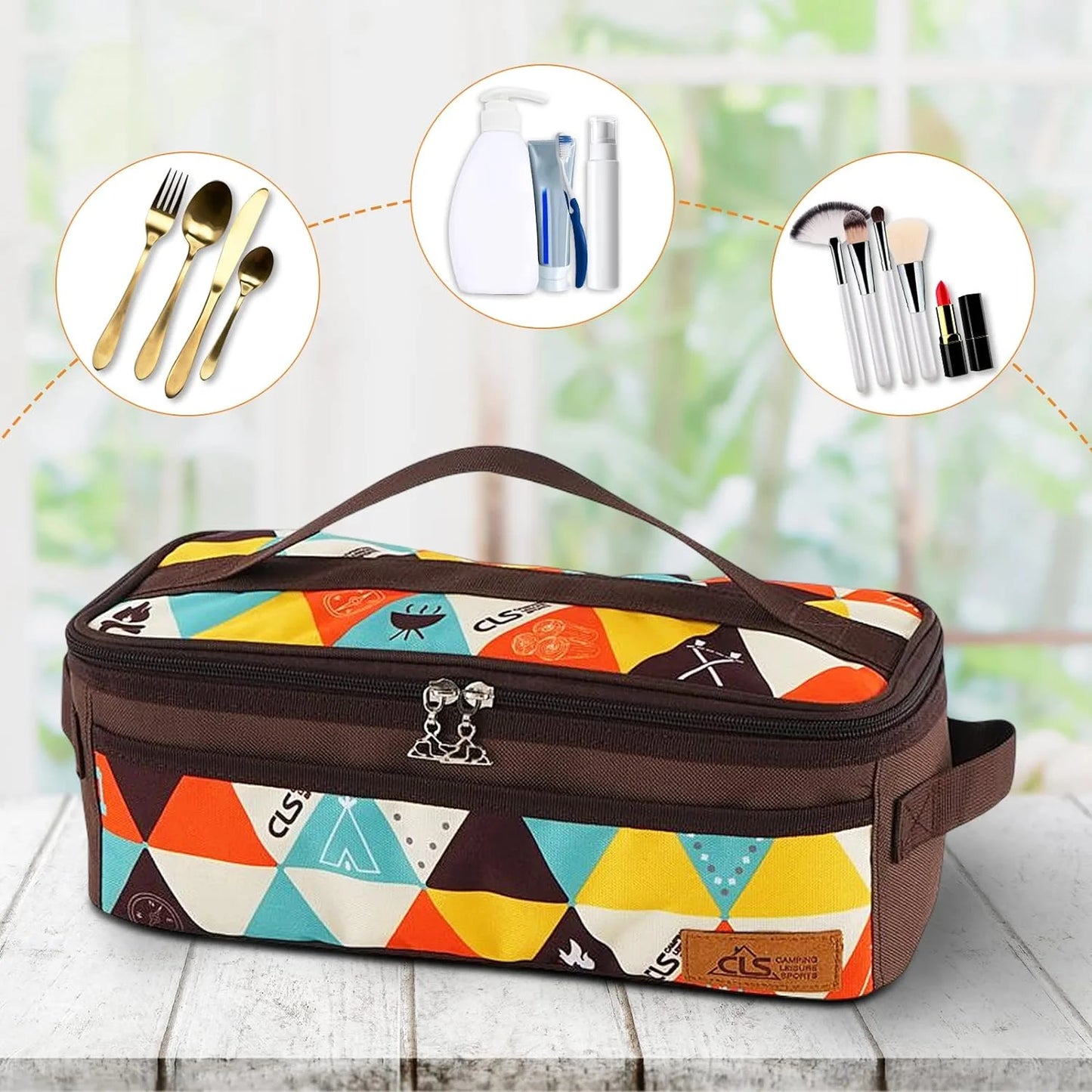 Camping Travel Cooking Utensils Storage Bag, Travel Bag, Portable BBQ Camping Cookware Kitchen Toolkit