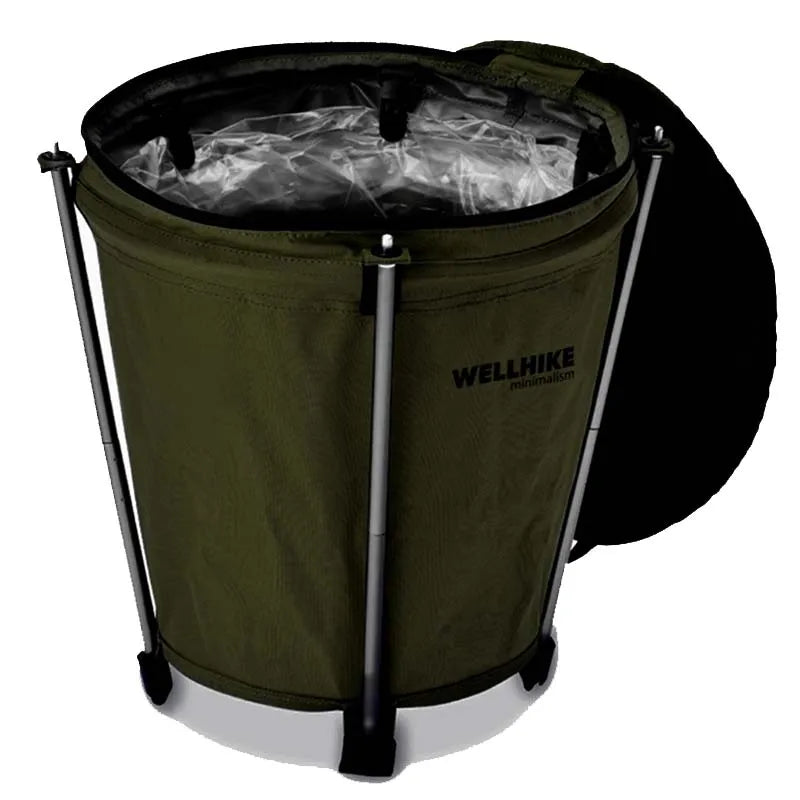 Outdoor Camping Trash Can Lightweight Collapsible Oxford Cloth Storage Round Bin Self-drive Barbecue Portable Car Trash Bin