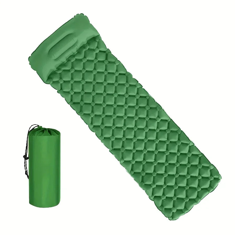 Outdoor Camping Sleeping Mattress Ultra-light Inflatable Mattress with Pillow, Waterproof P6 Coating, Suitable for Hiking