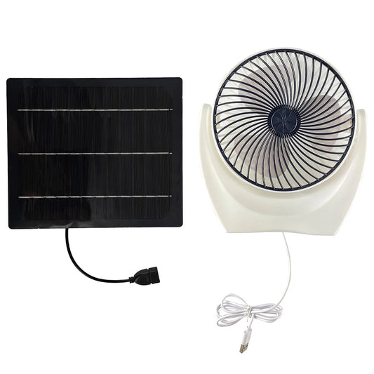 Solar Panel Fan Solar Powered Camping Fan with USB Outdoor Fan Solar Charger Desk Fan for Outdoor Camping Hiking Fishing Travel