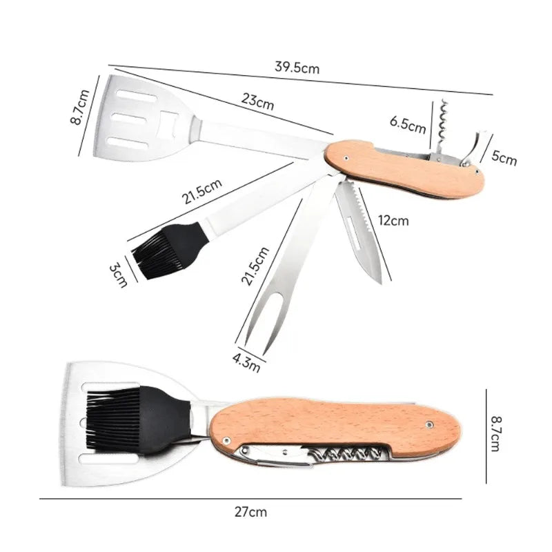 Multifunctional Camping Grill  Foldable Portable BBQ  For Picnic Hiking Travelling BBQ