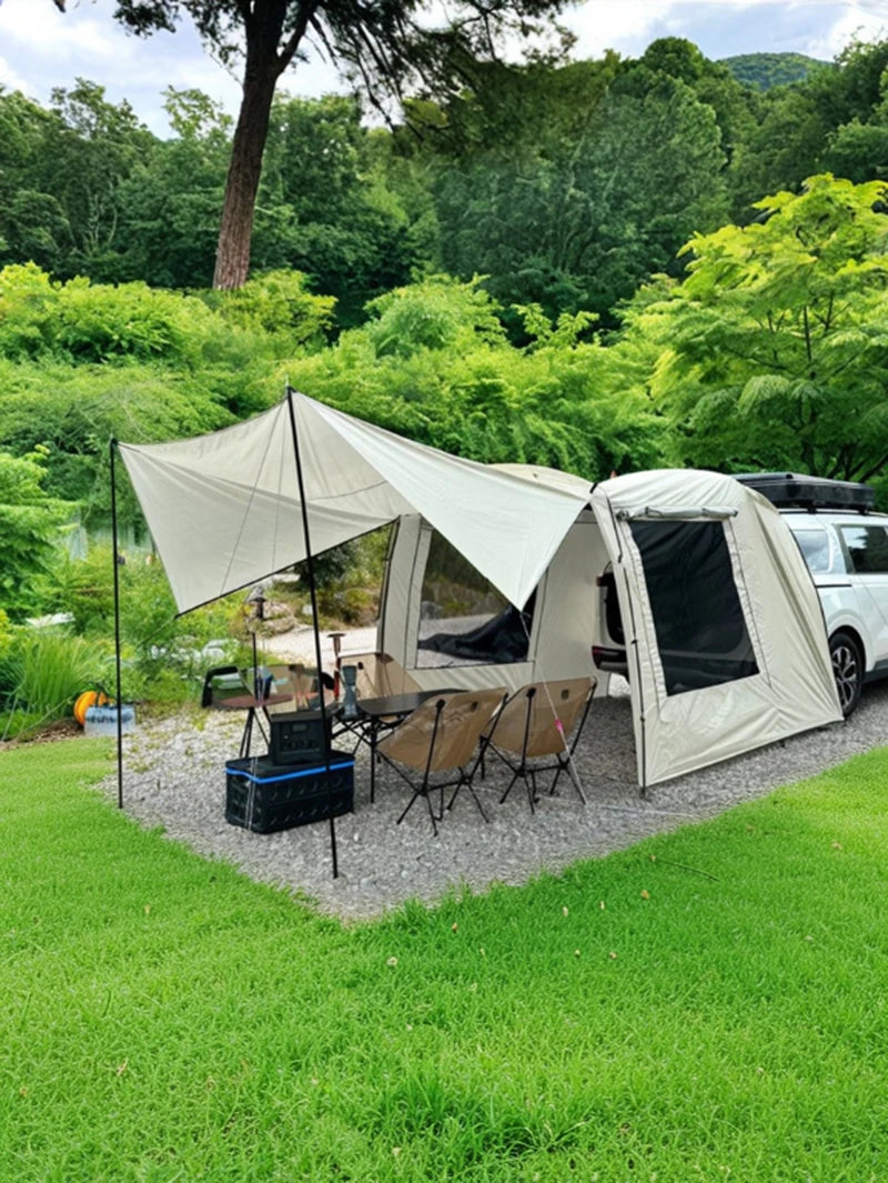 Lohascamping Car box docking tent  Portable Waterproof SUV Tail Tent 3-4 people Dome tent Sunshade Tunnel style tent,Large tent,