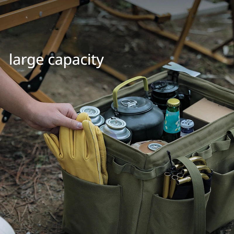 Outdoor tool storage box camping storage bag large capacity multifunctional tote bag storage picnic organizer bag