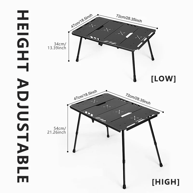 WESTTUNE Folding Camping Table UltraLight Portable Aluminum Alloy Tactical Table for Camping Picnic Travel Outdoor Furniture
