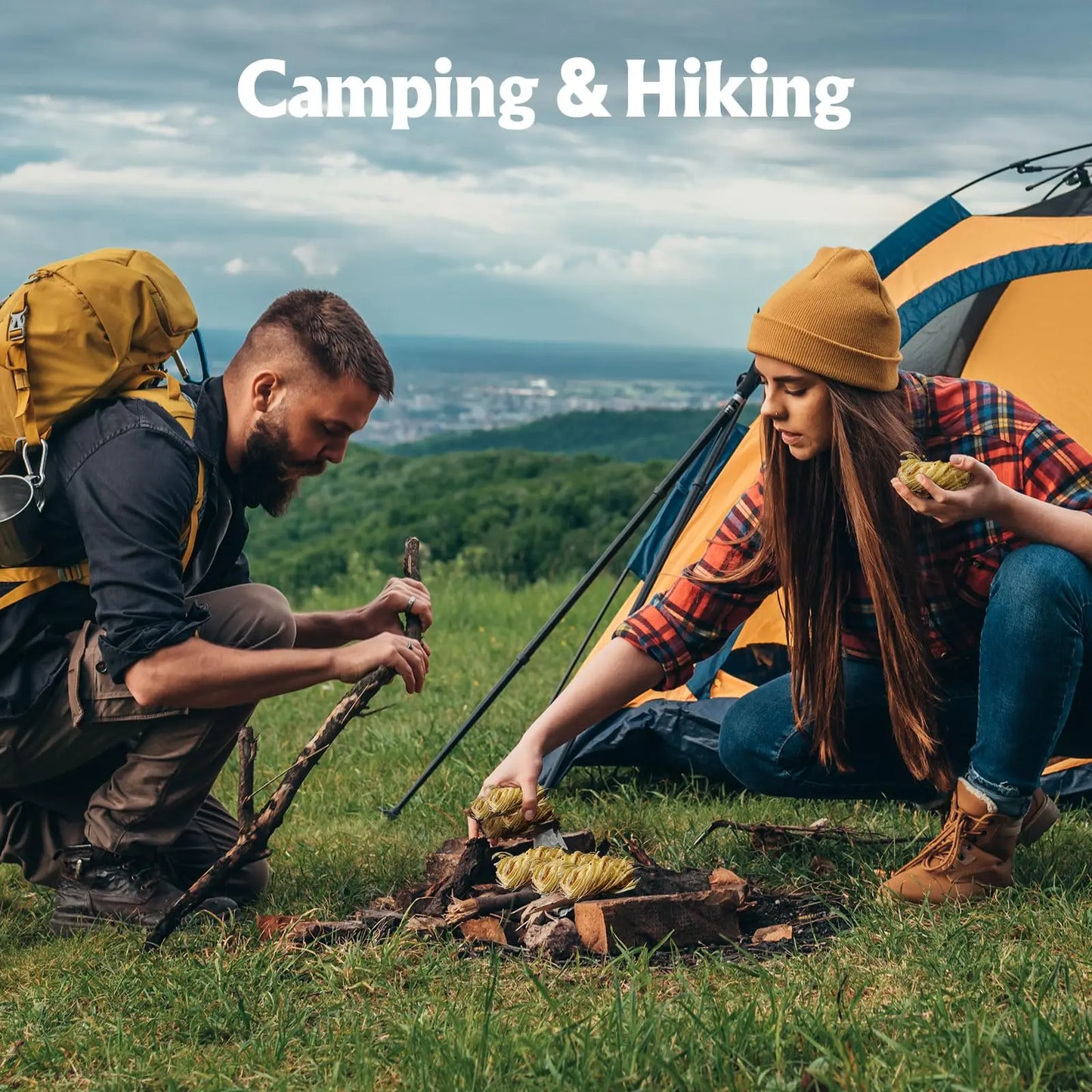 50Pcs Fire Starter,Natural Fire Starters for Campfires,Grill,BBQ,Fireplace-Waterproof, Weather Resistant Fire Starter Sticks-Ca