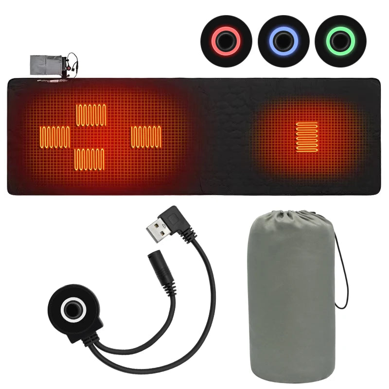 Outdoor USB Heating Sleeping Mat Outdoor Electric Heating Pads Camping Heated Sleeping Mattress Sleeping Bag Mattress