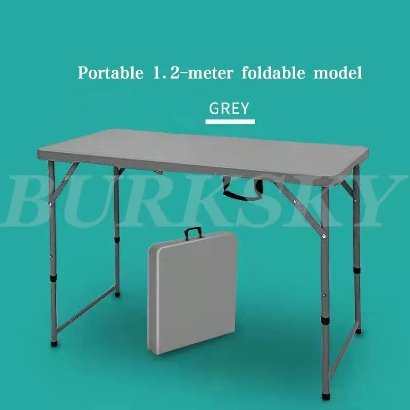 Portable Foldable Table with Handle, Camping Table, Outdoor and Indoor Furniture, Fold-in-Half Utility, Picnic and BBQ Party