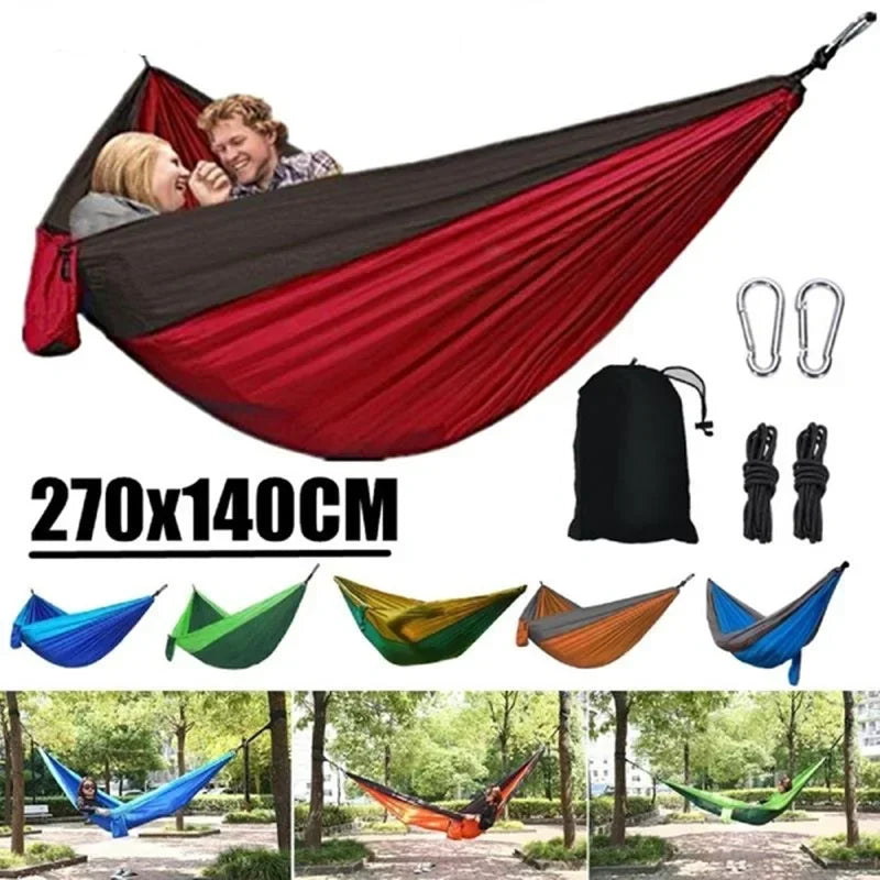 Double-person anti-rollover nylon hammock swing outdoor hammock camping parachute fabric hammock