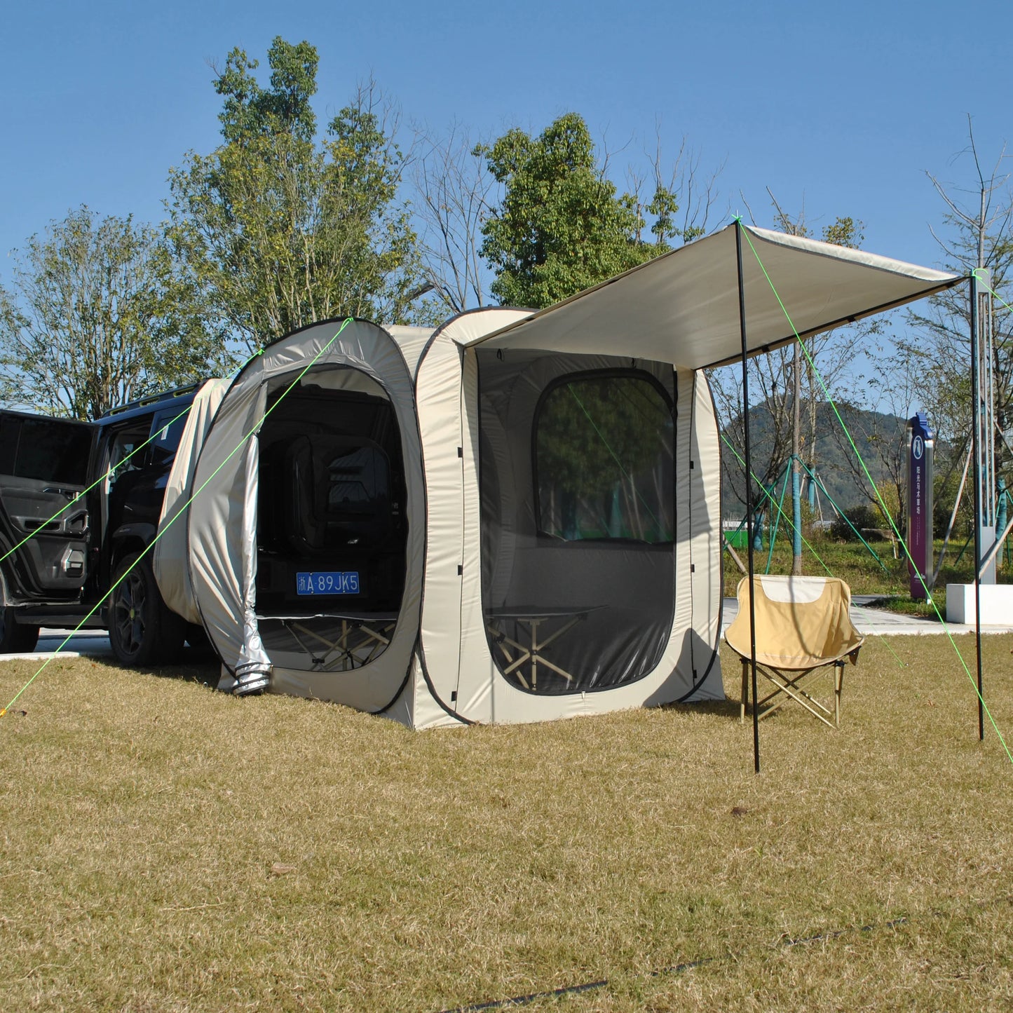 Car Tent Waterproof Tent, Car Tailgate Tent,Pop Up Car Rear Tent, SUV Tent Camping Car Tents for Campers Multipurpose Truck Tent