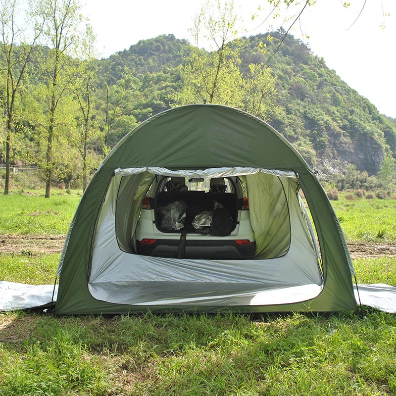 Car Rear Tent with Floor, SUV Back Tent Stand, Freely Hatchback Tent, Generous Vertical Height, Reliable in All Elements