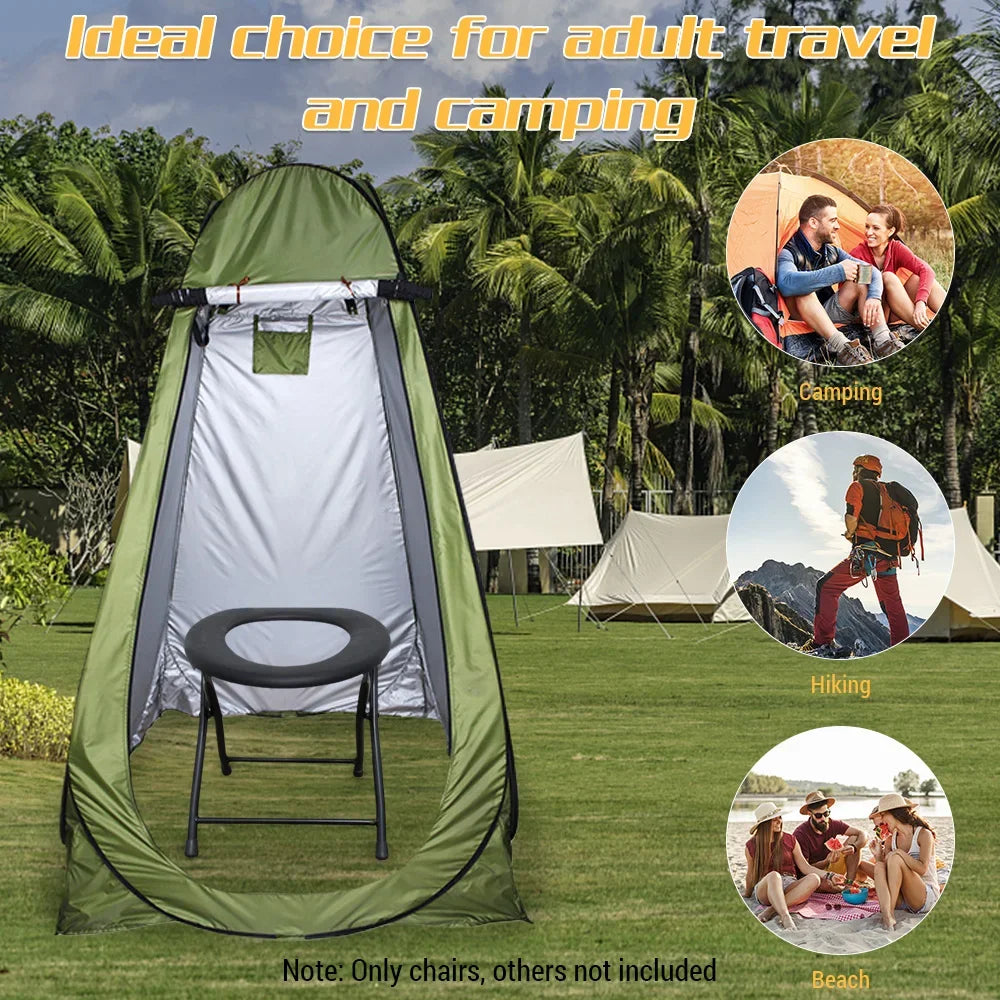 Folding Toilet Seat Portable Outdoor Toilet Suitable for Adults Anti-slip and Heavy-duty for Travel and Camping